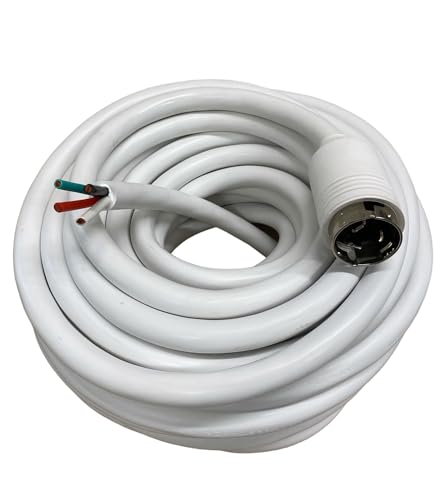 Amp Up Marine 125/250 Volt 50 Amp Replacement Shore Power Cable 50' White