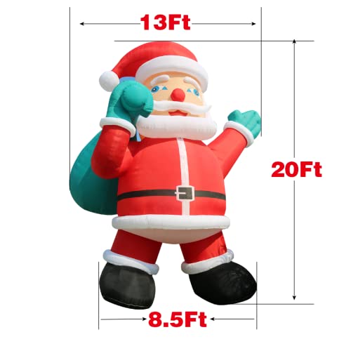 OZIS Giant 20Ft Inflatable Santa Claus Red