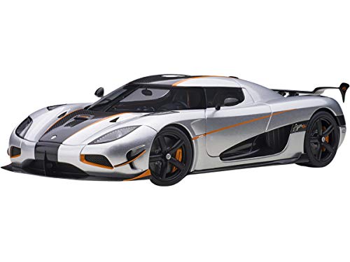 AUTOart Koenigsegg Agera RS 1/18 Model Car Moon Silver with Orange Accents