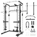 STMHOM Power Cage 1600 Lbs with Smithbar & LAT Pulldown White