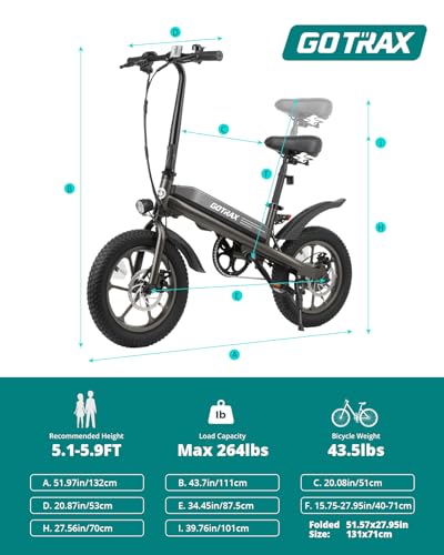 Gotrax S3 16" Electric Bike Gray