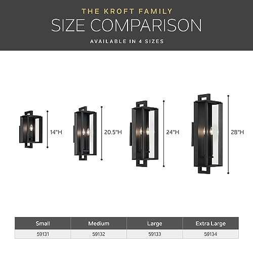 Kichler Kroft 2-Light Textured Black Outdoor Wall Light