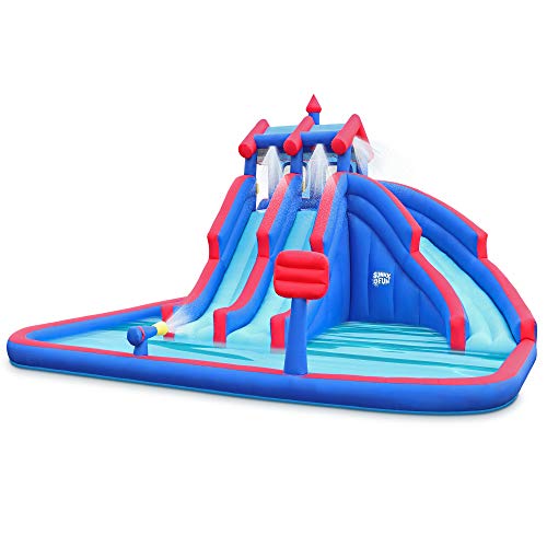 SUNNY & FUN Mega Sport Inflatable Water Triple Slide Park - Multicolor