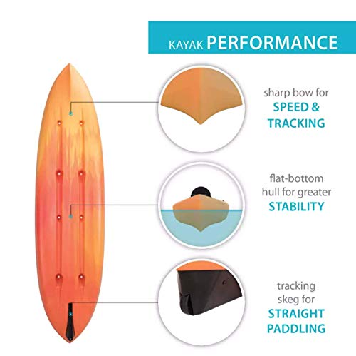 Lifetime Spitfire 12 Tandem Sit-on Kayak with 2 Paddles Orange
