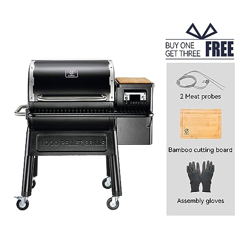 Z GRILLS 7052B Wood Pellet Grill and Smoker with WIFI Smart Home Technology, PID Controller, 709 sq. in Black