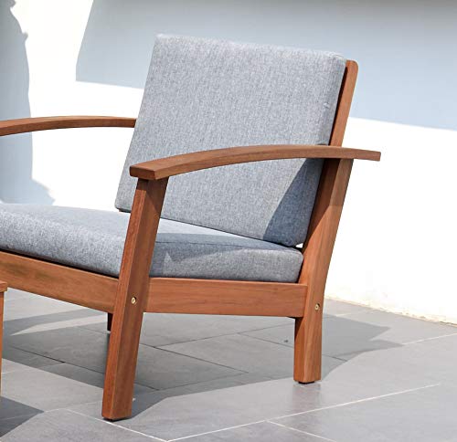 Outdoor Living and Style 8-Piece Brown and Gray Amazonia Deluxe Eucalyptus Patio Conversation Set 52
