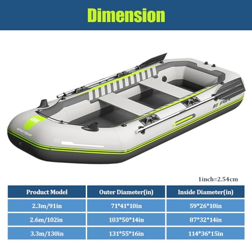 YUEWO Inflatable Boat for Adults Gray