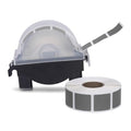 Law Roll of 1000 7/8" Square Target Pasters with Plastic Dispenser Dark Gray