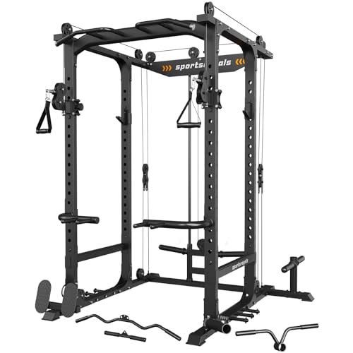 Sportsroyals Power Cage 1600lbs Multi-Function Rack Black