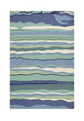 HomeRoots 8' x 10' Blue Green Abstract Waves Indoor Outdoor Area Rug