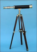 Nagina International 19-Inch Polished Brass Nautical Telescope on Hardwood Tripod