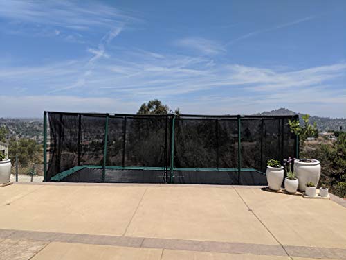 Galactic Xtreme Gymnastic Rectangle Trampoline with Safety Net 10x17 Ft Black and Green