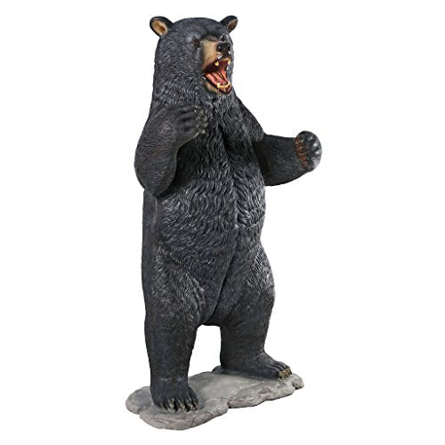 Design Toscano Growling Black Bear Life Size Statue Full Color