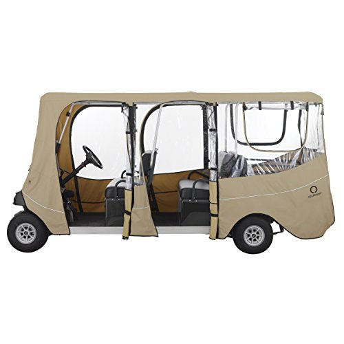 Classic Accessories Fairway Golf Cart Deluxe Enclosure Light Khaki