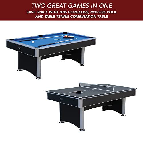 Hathaway Maverick II 7-Foot Pool and Table Tennis Multi Game Black