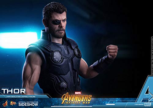 Hot Toys Marvel Avengers Infinity War Thor 1/6 Scale Action Figure Metallic Silver and Light Blue