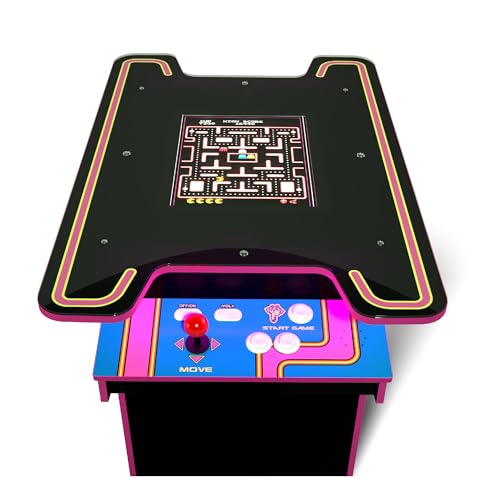 ARCADE1UP Ms. PAC-MAN Head-to-Head Arcade Table 12 Games Multiplayer Control Panel 17-Inch Color LCD Screen Black Series