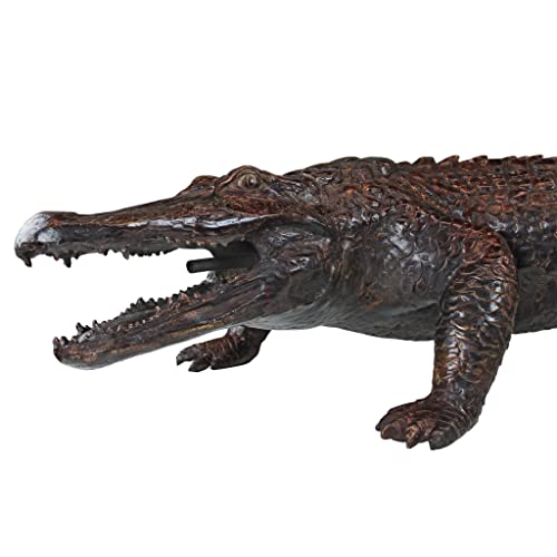 Design Toscano Gator on the Prowl Spitting Bronze Alligator Garden Statue Bronze