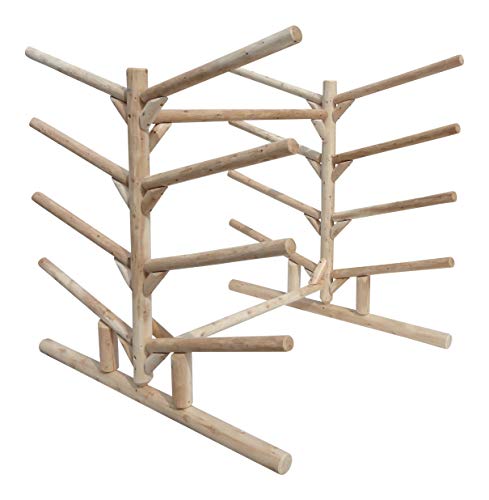 Log Kayak Rack 10-place Kayak Rack Unfinished