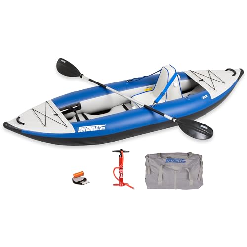 Sea Eagle 300x Inflatable Explorer Kayak Deluxe Package Blue/Gray