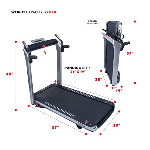 Sunny Health & Fitness ASUNA SpaceFlex Electric Running Treadmill Silver