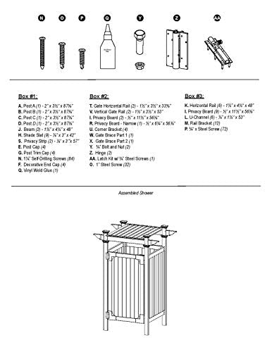 Zippity Outdoor Products ZP19009 Hampton Outdoor Shower Enclosure White