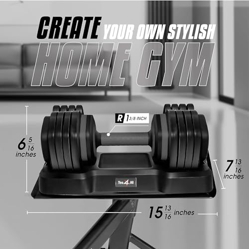 Yes4All Selectorized Dumbbell Set 55 Lbs Pair Black