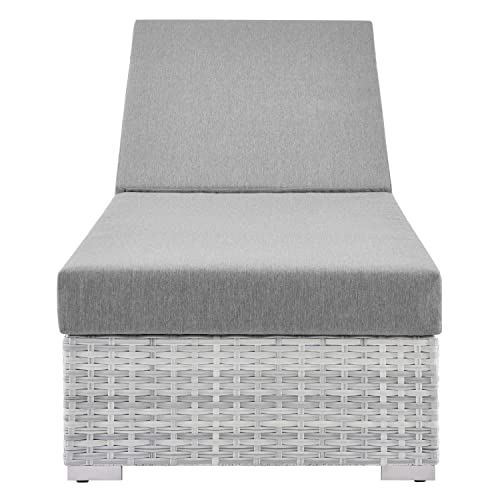 Modway Convene Wicker Rattan Outdoor Patio Chaise Lounge Chair Light Gray