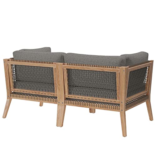 Modway Clearwater Loveseat Gray Graphite