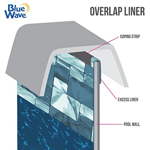 Blue Wave Emerald Coast Oval Overlap Pool Liner 18x33 Blue