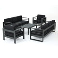Christopher Knight Home Cape Coral Outdoor 5 Piece Conversation Set with Water Resistant Cushions Dark Gray + Gray