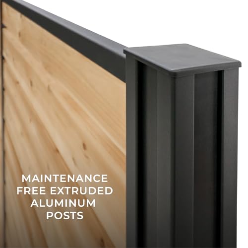 Backyard Discovery 8' x 6' Cedar Wood Outdoor Privacy Screen Wall Light Brown