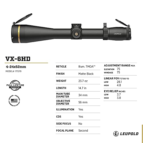 Leupold VX-6HD 4-24x52 Riflescope Illum. T-MOA CDS