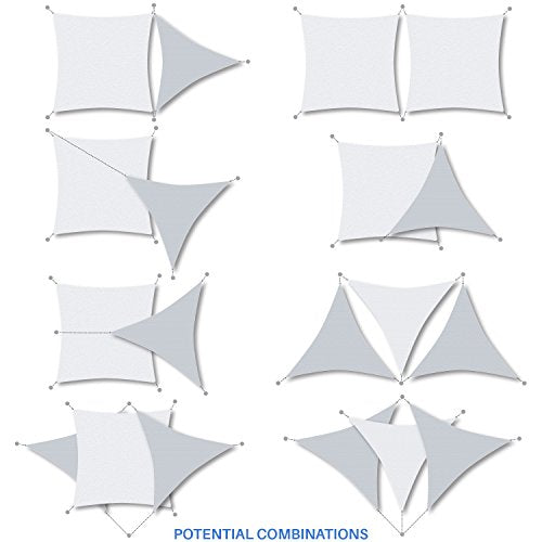 E&K Sunrise 27' x 45' Rectangle Sun Shade Sail Canopy Cover UV Block Beige