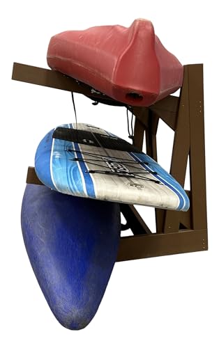 Log Kayak Rack One-Sided Recycled Poly Kayak Rack Nutmeg Brown