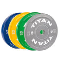 Titan Fitness 230 LB EZ-Grip Olympic Bumper Plates Set for Weightlifting and Strength Training
