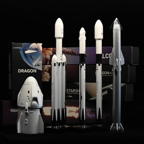 NOVSKI SpaceX Model Dragon Starship Falcon 9 Rocket Ornaments Set 4 Sets