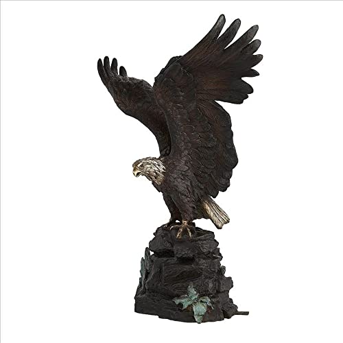 Design Toscano Strength and Patriotism Bald Eagle Cast Bronze Garden Statue Two Tone Bronze & Verdigris