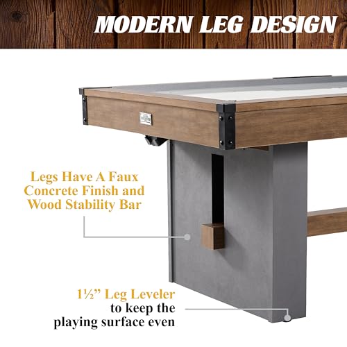 Barrington Billiards Urban 7' Air Hockey Table with Pusher & Puck Set Brown/Gray