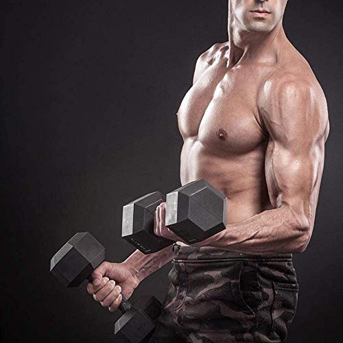 WF Athletic Supply Rubber Coated Hex Dumbbell Set Non-Slip Hex Shape - 200LB Dumbbells Set