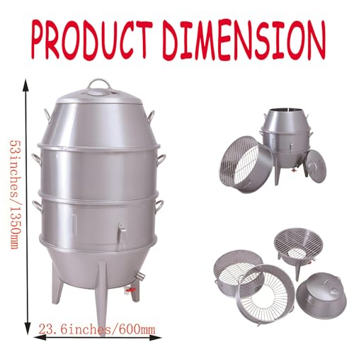 Banfluxion 3-Tier Commercial Charcoal Roast Duck Oven Stainless Steel Silver