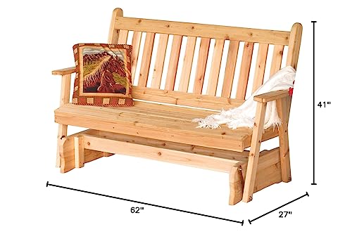 Furniture Barn USA Cedar 5' Traditional English Glider Natural Stain