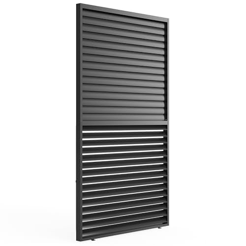 Kaimei Aluminum Shutter Wall Louver Grille for Pergola 1/3 Coverage 13ft Black