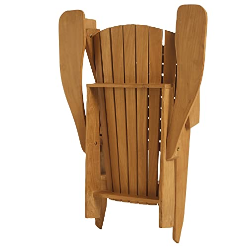 Arb Teak & Specialties Teak Folding Lounge Adirondack Chair Natural