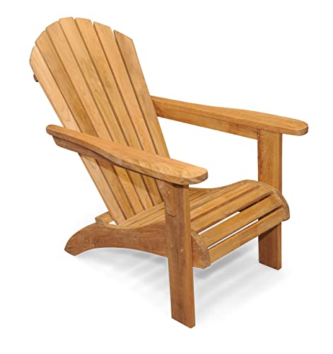 GOLDENTEAK Premium Teak Adirondack Chairs - Pair Golden Honey Brown