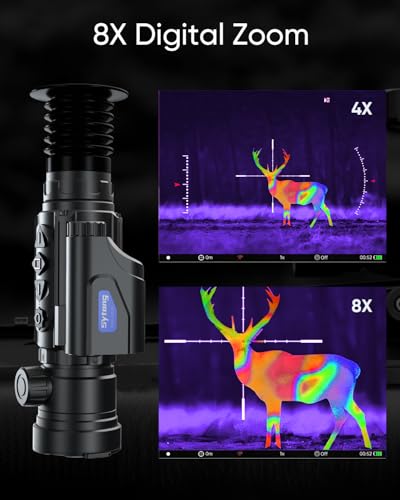 Shimkong Sytong Thermal Rifle Scope Monocular with Laser Rangefinder 1300 Yards 50Hz 384x288 8X Zoom Black