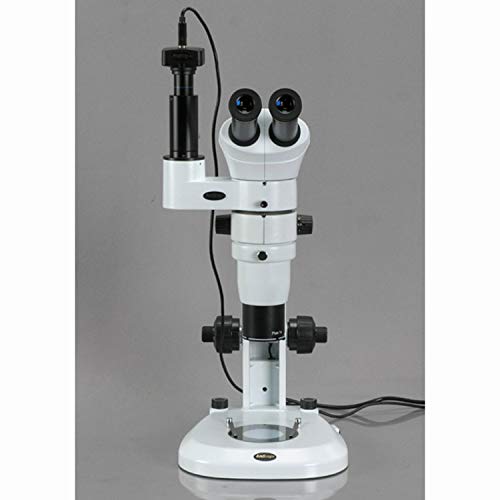 AmScope Digital Trinocular Stereo Zoom Microscope 8X-80X White