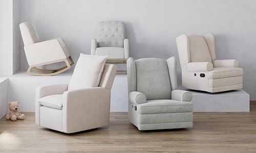 Storkcraft Timeless Recliner Glider with USB Ivory Boucle