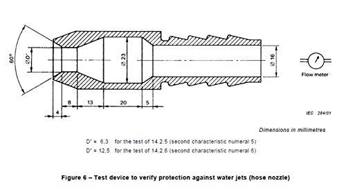 MAXWXKING IPX5 IPX6 Water Jets Spray Nozzle Waterproof Test Device IPX6 Diameter 12.5mm