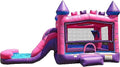 JumpOrange Commercial Inflatable Princess Bricks Bounce House with Slide Combo 5-in-1 Wet/Dry